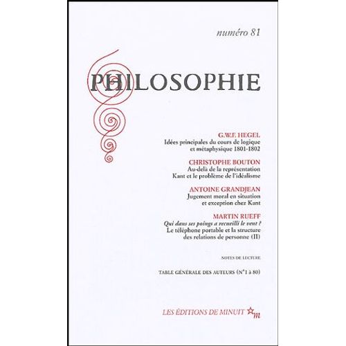 Philosophie N° 81 Mars 2004