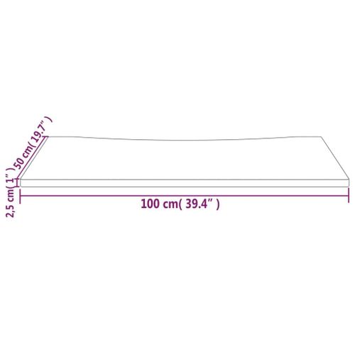 Vidaxl Dessus De Bureau Blanc 100x50x2,5 Cm Bois Massif De Pin