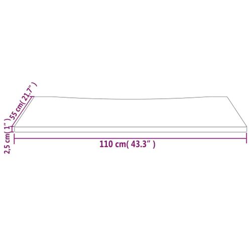 Vidaxl Dessus De Bureau Blanc 110x55x2,5 Cm Bois Massif De Pin