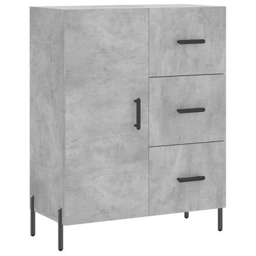 Vidaxl Buffet Haut Gris Béton 69,5x34x180 Cm Bois D'ingénierie