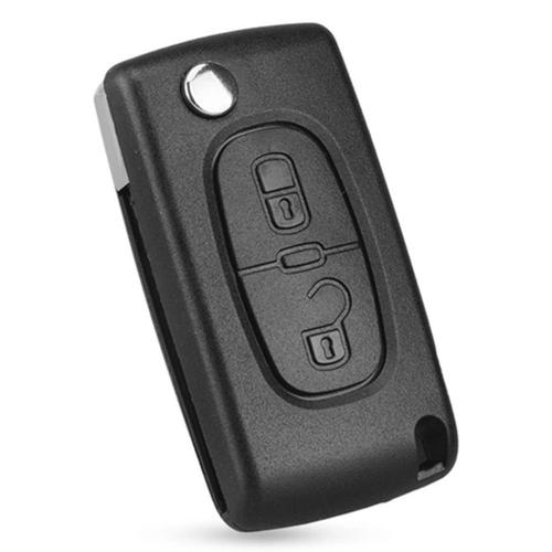 Coque clé plip télécommande 2 boutons Citroen C1 C2 C3 C4 C5 sans rainure :  : Auto et Moto