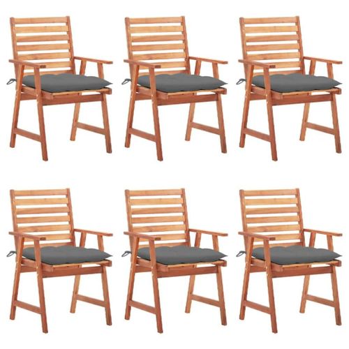 Chaises À Manger D'extérieur Lot De 6 Et Coussins Acacia Massif