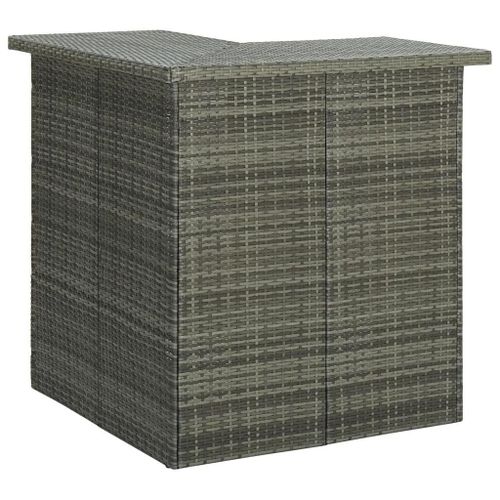 Table D'angle De Bar Gris 100x50x105 Cm Résine Tressée