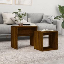 Tables Basses Gigognes 2 Pcs Chêne Marron Bois D'ingénierie
