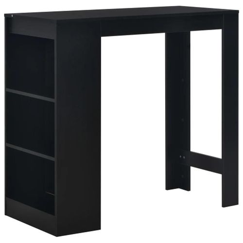 Table De Bar Avec Étagère Noir 110x50x103 Cm