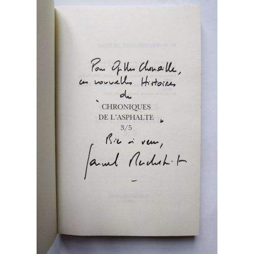 Samuel Benchetrit Chroniques De L'Asphalte (3/5) Avec Un Envoi Autographe Signé 2010 Grasset