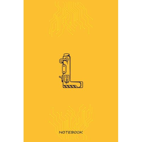 Notebook Mechanical Robot Style Monogram Initial Letter L: Personalized Notebook 6" X 9"/Journal,120 Lined Pages