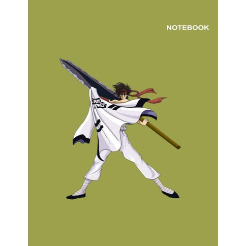 Rurouni Kenshin Wandering Samurai Notebooks: College Ruled Paper, 8.5" X 11" ( American Standard Paper Letter Sizes ), 110 Pages, Rurouni Kenshin Wandering Samurai Sagara Sanosuke Green Notebook Cover