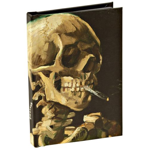Teneues - Mini Notebook: Head Of A Skeleton With A Burning Cigarette By Vincent Van Gogh, Skull, Hardcover, Mini Notebook - 120 Dot-Grid Pages With Lay Flat Binding