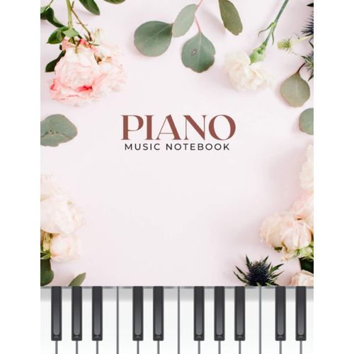 Piano Music Notebook: Valentine's Day Edition - Wide Staff Music Manuscript Paper With 5 Staves Per Page