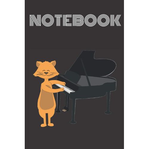 Notebook Cat Playing Piano: Kitty Lovers Piano Lovers