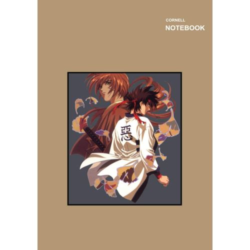 Cornell Sketchbook Small: Cornell Notes, 110 Pages, 7 X 10, Sagara Sanosuke Rurouni Kenshin Wandering Samurai Design Notebook Cover.