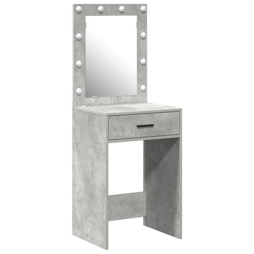 Vidaxl Table De Maquillage Avec Lumières Led En Gris Béton, 50x41x135 Cm