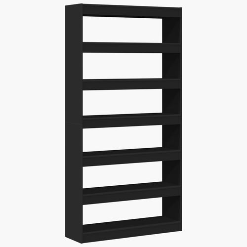 Vidaxl Bibliothèque Noir Bois D'ingénierie 100 X 30 X 198 Cm