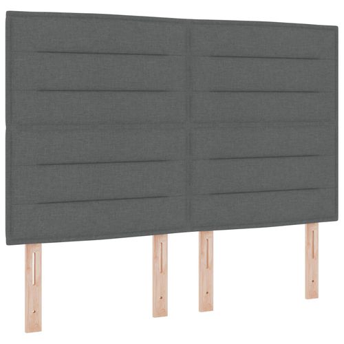 Vidaxl Tête De Lit Design Lignes Gris Foncé 160 Cm Tissu