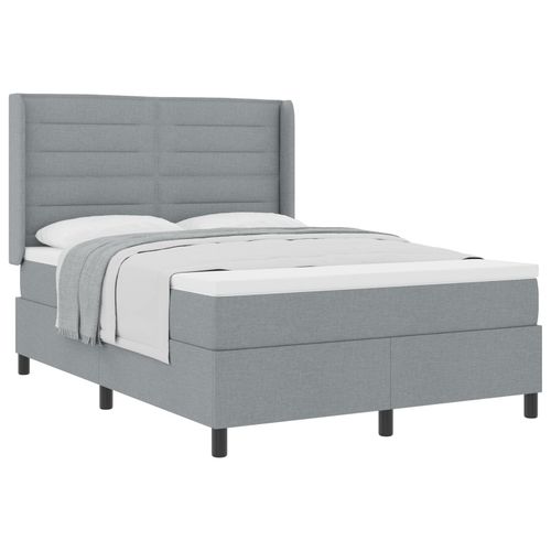 Vidaxl Lit Boxspring Avec Matelas Gris Clair 160x200 Cm Tissu