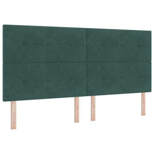 Vidaxl Tête De Lit Tuftée En Velours Vert Foncé 200 Cm