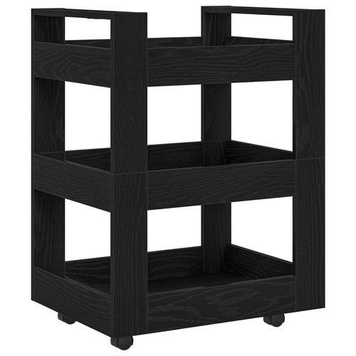 Vidaxl Chariot De Cuisine En Chêne Noir 60x45x80 Cm En Bois D'ingénierie