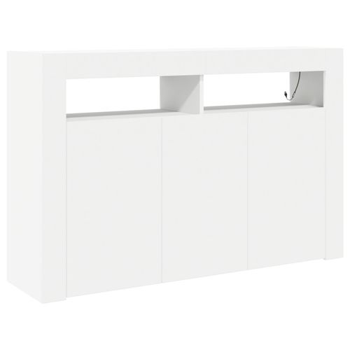 Vidaxl Buffet Blanc Blanc Bois D'ingénierie 116 X 30 X 75 Cm Moderne