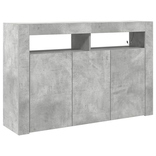 Vidaxl Buffet Gris Béton Bois Reconstitué 116 X 30 X 75 Cm Rectangulaire