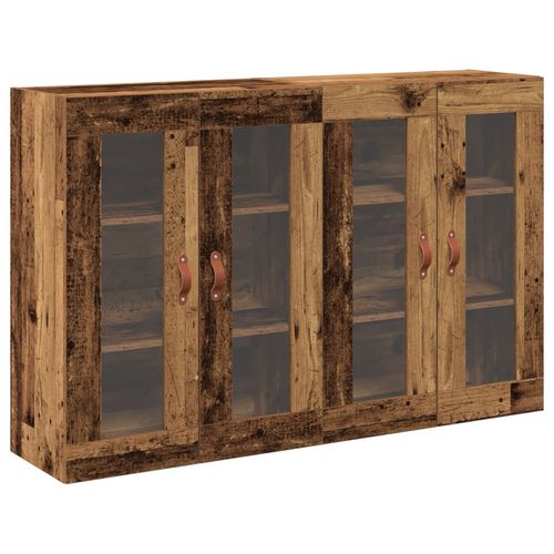 Vidaxl Armoires Murales 2 Pcs Bois Vieilli 69.5x34x90 Cm Bois Ingénierie