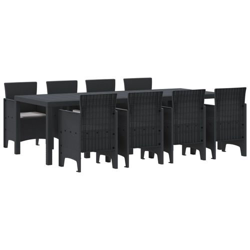 Vidaxl Ensemble De Salle À Manger De 9 Pièces Avec Coussins Anthracite