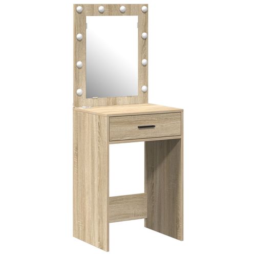 Vidaxl Table De Maquillage Avec Lumières Led - Chêne Sonoma 50x41x135 Cm