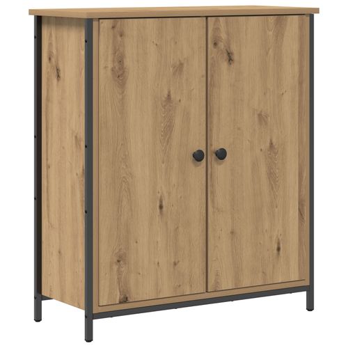 Vidaxl Buffet En Chêne Artisanal 70x30x80 Cm En Bois D'ingénierie Et Acier