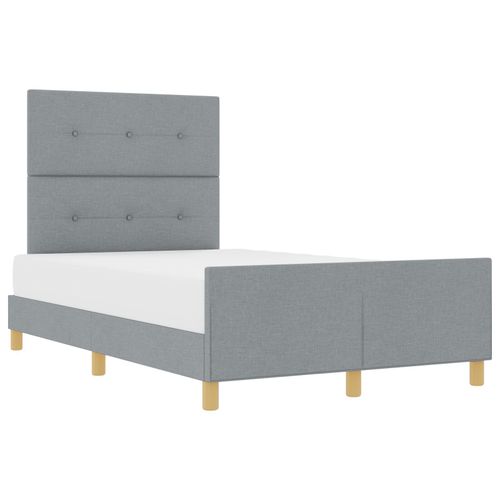 Vidaxl Cadre De Lit Gris Clair 120x200 Cm Tissu