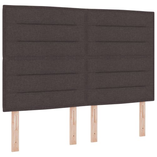Vidaxl Tête De Lit Led Design Lignes Marron Foncé 80 Cm Tissu