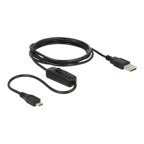 DeLOCK Câble USB Micro-USB de type B (alimentation uniquement) (M) pour USB (alimentation uniquement) (M) 1.5 m noir