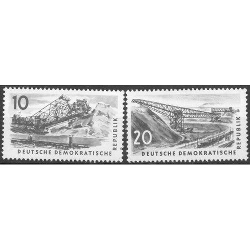 Allemagne De L' Est Timbres Exploitation Des Mines 1957