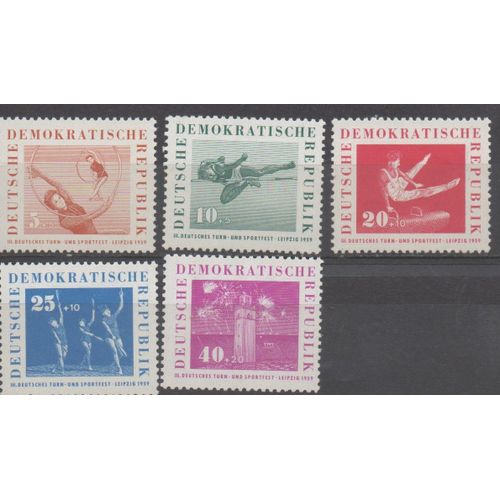 Allemagne De L'Est Timbres Festival Des Sports 1959