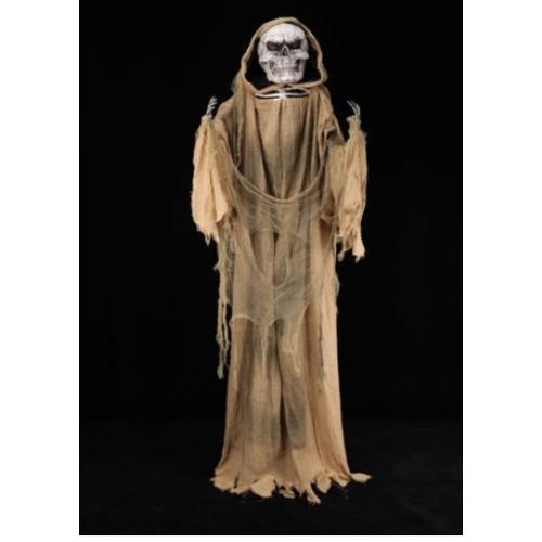 SQUELETTE ZOMBIE MARRON (DÉCORATION SON ET LUMIÈRE) TAILLE 180 CM -