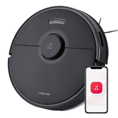 Roborock S8 Aspirateur Robot Laveur 6000Pa Brosse Double avec Évitement d'obstacles par Lumière Structurée 3D, WiFi/Alexa/APP, pour Le Idéal Nettoyage des Tapis&des Cheveux (Mise à Niveau du S7)-Noir