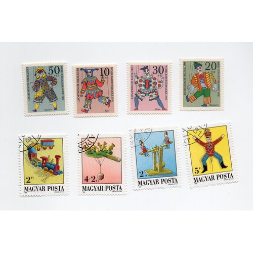 Allemagne- Série De 4 Timbres Neufs- Marionnettes Et Hongrie- Série De 4 Timbres Oblitérés- Jouets