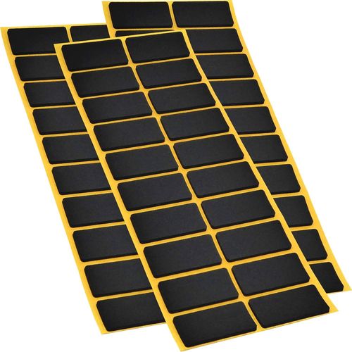 60 x Patins antidérapants Autocollants en Caoutchouc cellulaire EPDM / 20x40 mm/Noir/rectangulaire/Patins antidérapants de 2,5 mm d'épaisseur