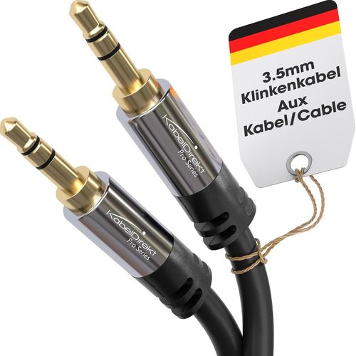 Câble Jack, Prise Jack 3,5 mm ¿ 0,5 m ¿ Connecteurs métalliques ¿ Disponible en 0,3-10 m (Câble Audio, Jack 3.5mm pour Smartphone, PC/Ordinateur Portable, Voiture, HiFi, Noir)