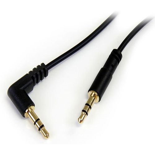 Câble audio slim Mini-Jack 3,5 mm vers Mini-Jack 3,5 mm coudé à angle droit de 1,8 m - M/M (MU6MMSRA)