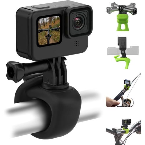 Sangle de Montage pour Caméra 360 Bande Flexible pour Guidon de Vélo Moto Tube Barre Rouleau Bâton Pôle Ski Accessoires pour GoPro Max Hero 12 11 10 9 Insta360 X3 DJI Action 3 4 Osmo Pocket