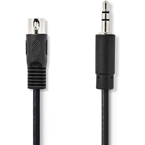 Câble audio DIN 5 broches Jack 3,5 mm 2 m Noir