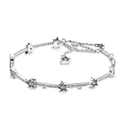 Bracelet Mode Femme - Style Affirmé - Argent Sterling 925/1000 Et Zircon - Silver 10