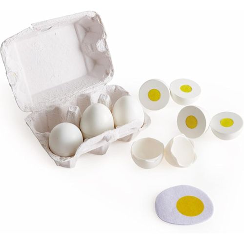 Checarzhn--No1 Oeufs Réalistes Jouet Enfant-Boîte De 6 Oeufs Avec Coquille-Jeu D'imitation À Découper Cuisine En Bois-Enfants 3 Ans Et Plus-Accessoires Dinette Réalistes-Accessoires Cuisine Enfant
