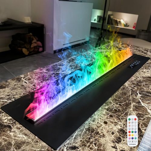 Smart Home 3D Fireplace Water Steam Humidifier LED Decorative Flame TV Wall Sound Of Firewood Cracking Vapour Electric Fireplace