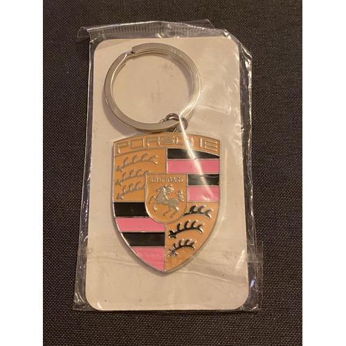 porte clé , clef , clefs porsche rose et beige