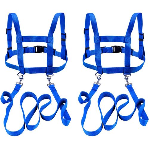 Checarzhn--No1 Lot De 2 Laisses De Cheval Pour Enfants-Bleu-Harnais Réglable-Laisse De Jeu Pour Garçons Et Filles-Jeu De Rôle-Jouet D'extérieur Pour Enfants À Partir De 3 Ans