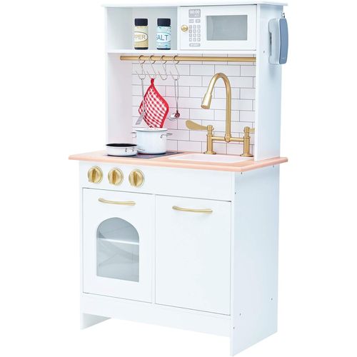 Checarzhn--No1 Cuisine Enfant En Bois Dinette Fille Garçon Mixte Blanc Td-12679c