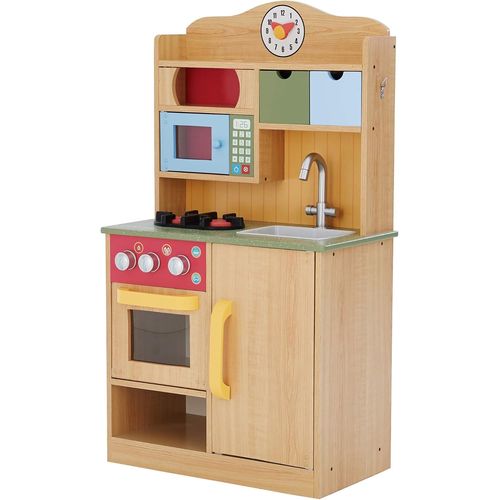 Checarzhn--No1 Cuisine Enfant En Bois Florence Dinette 5 Accessoires Fille Garçon Jeux D'imitation Td-11708a