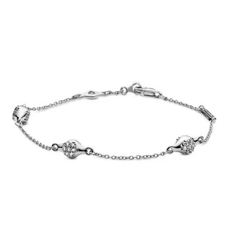 Bracelet Mode Femme - Style Affirmé - Argent Sterling 925/1000 Et Zircon - Silver 14
