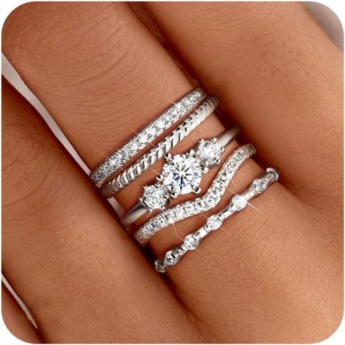 Checarzhn--No1 14k Plaqué Or Empilables Bagues En Or Pour Les Femmes-Minimaliste Non Ternir Cubique Zirconie Pouce Bague Ensemble-Doux Or Knuckle Femmes Bagues